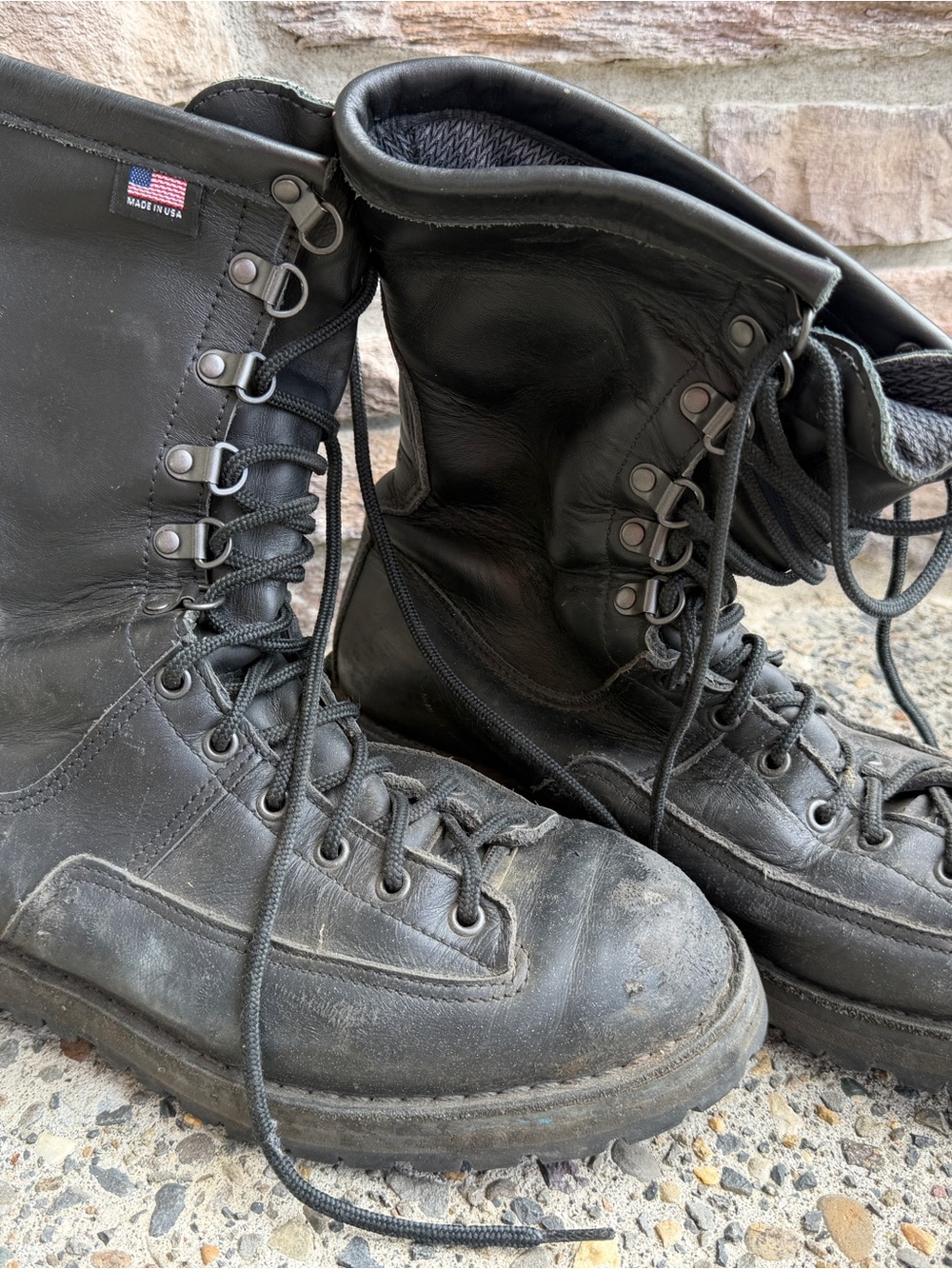 Danner Black Made in USA Leather Combat Boots 11 1/2